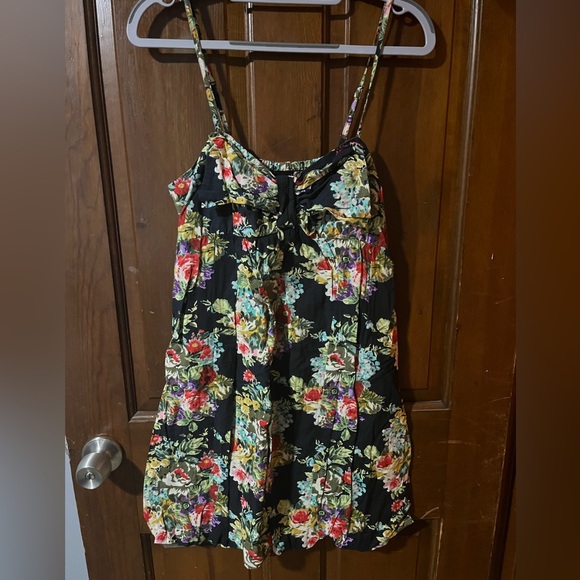 Wet Seal Floral Mini Dress - Black and Multicolor - Picture 1 of 3
